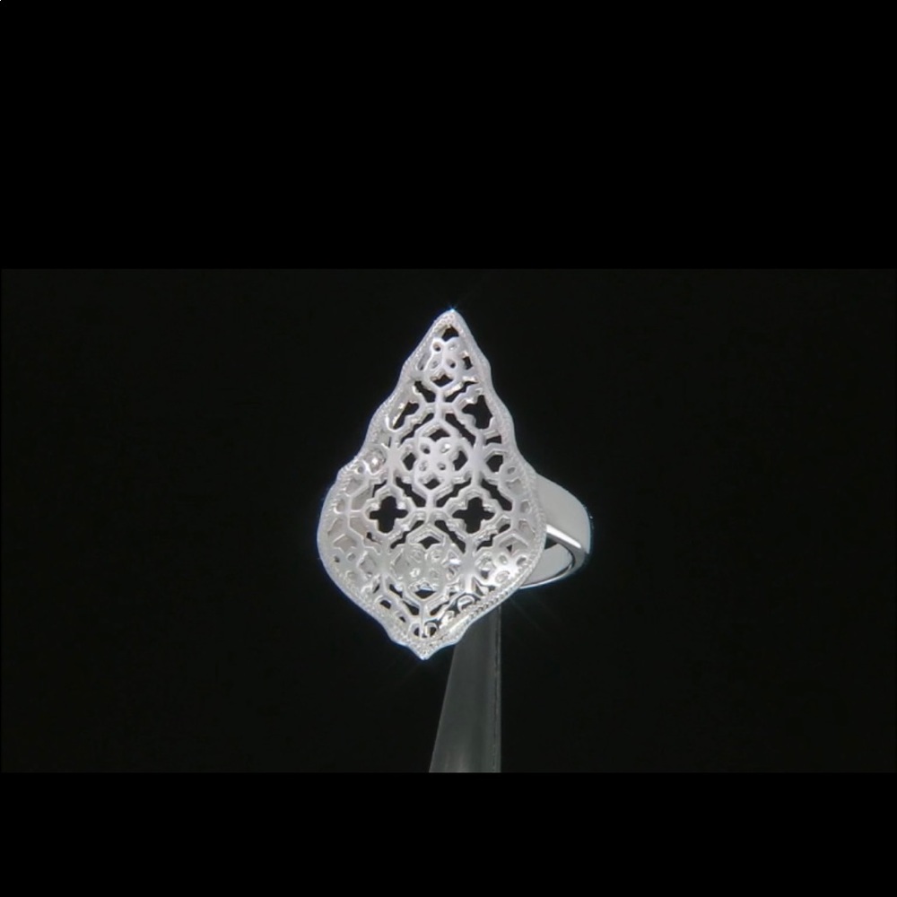 Sterling Silver Open Scrollwork Filagree Ring - image 1